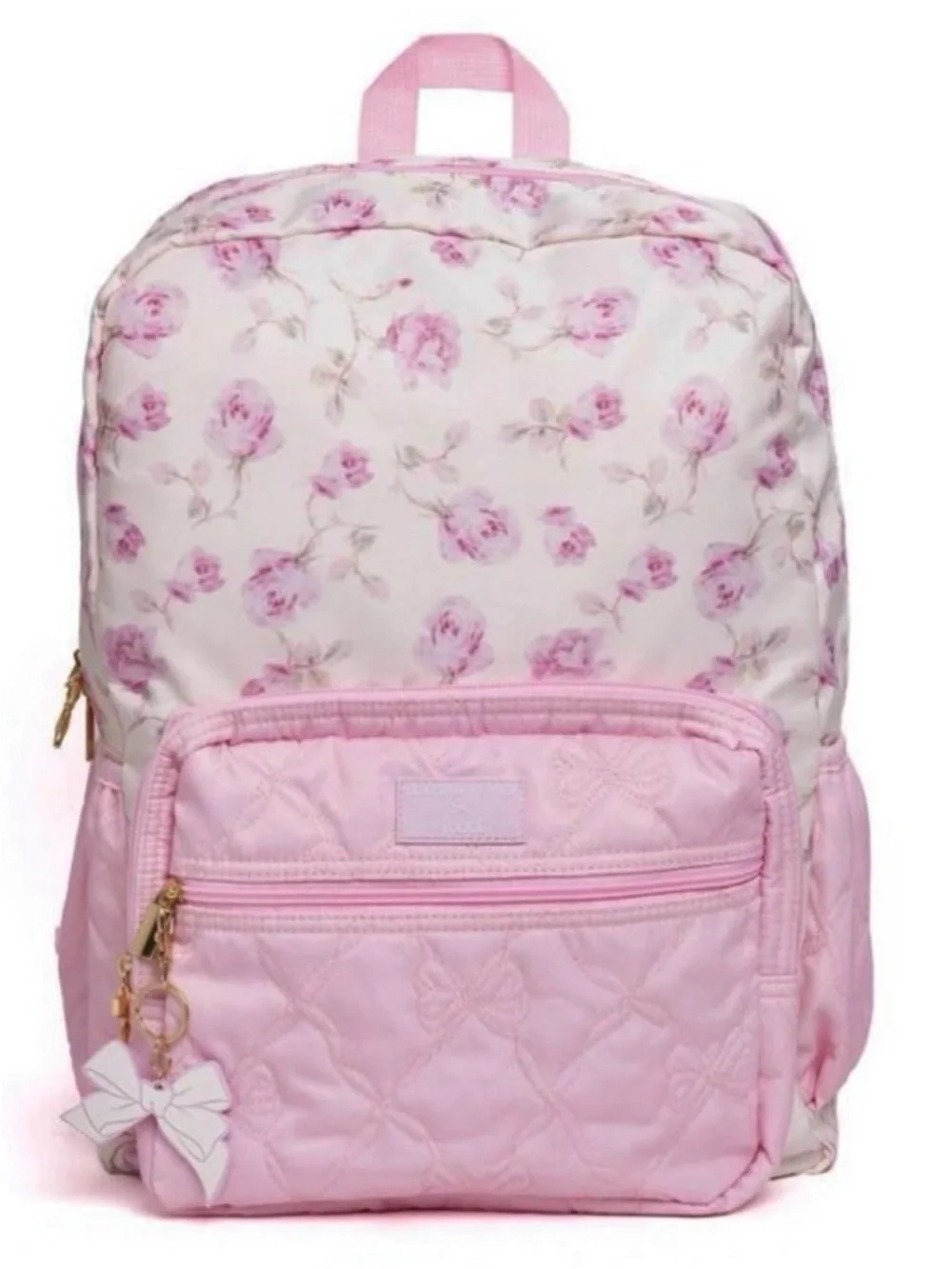 LoveShackFancy Pink and Cream Floral Kids Backpack